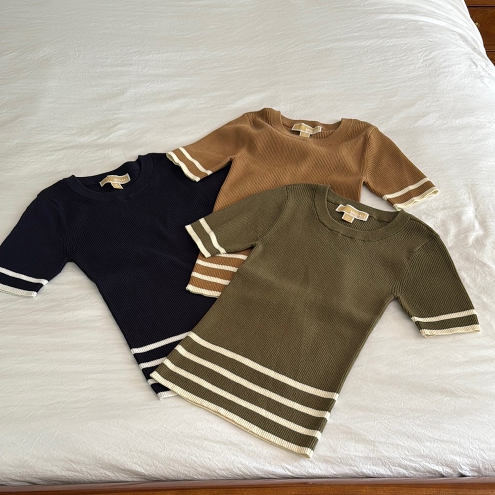KORS Michael Kors Short Sleeve Tees - Black, Brown, Green